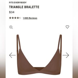 Skims Fits Everybody Triangle Bralette brown medium